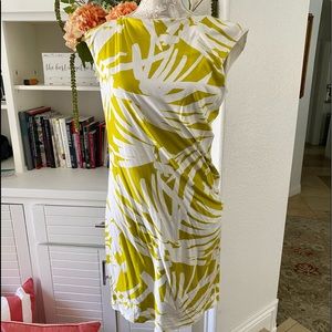 Ann Taylor stretch tropical print dress.